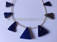 Tanzanite Blue Druzy Triangle Shape Beads